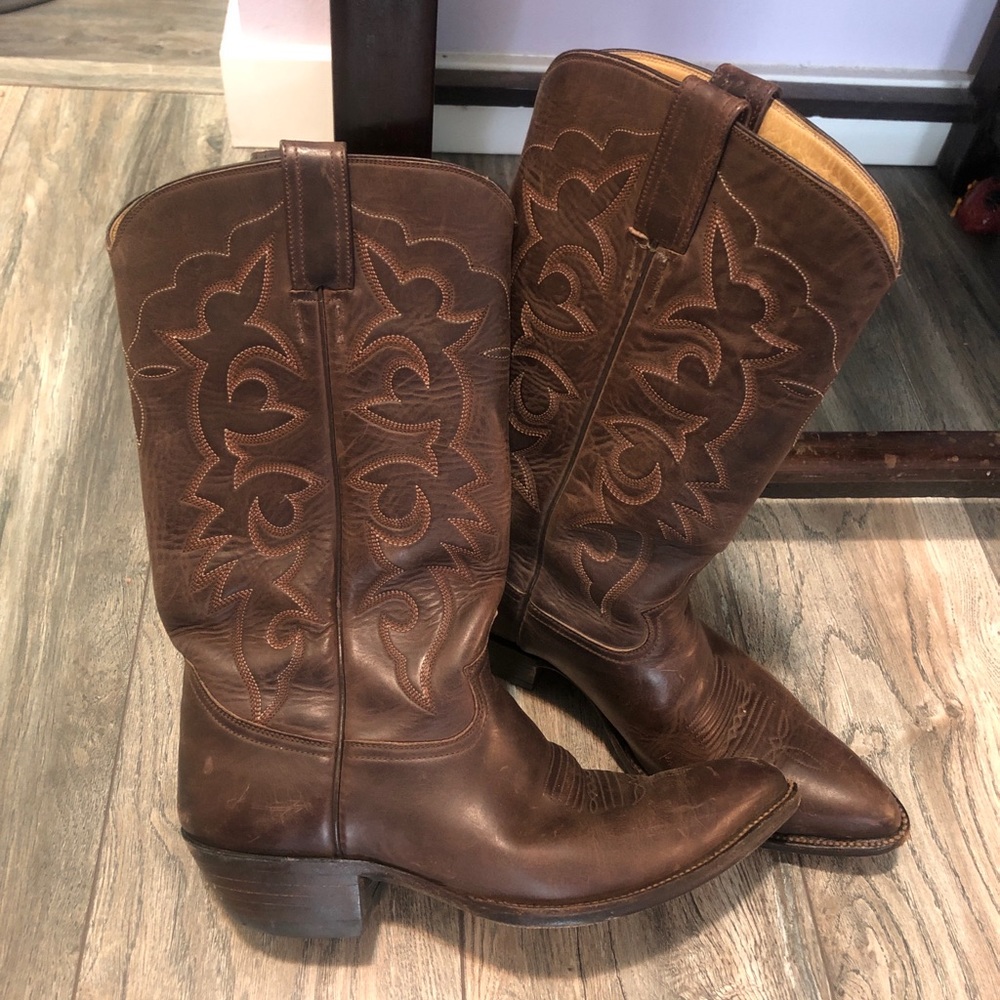 Vintage Champion Attitude Cowboy Leather Pointed Toe Boots Men’s 10 EE Nice.